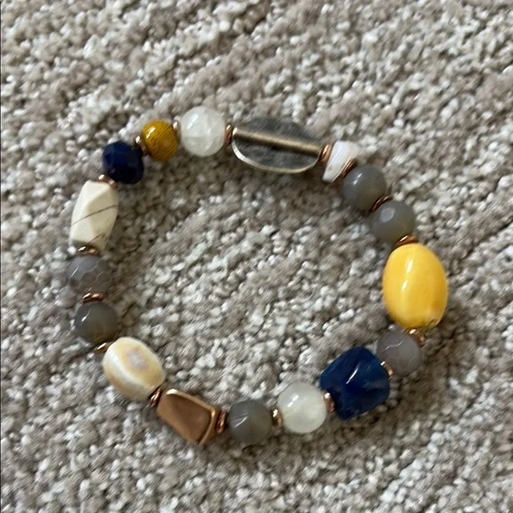 J. Jill Blue and Yellow Beaded Bracelet - Picture 1 of 5